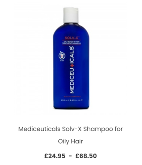 Mediceuticals Solv-X Shampoo for oily hair