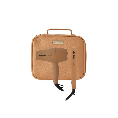 Alfa Italia Viaggio Travel Hairdryer and Styler Carrycase in Caramel