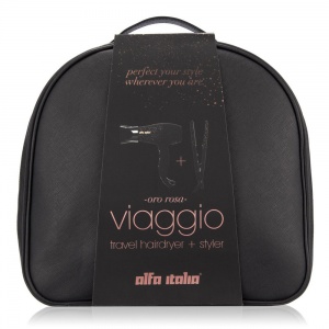 Alfa Italia Viaggio travel hairdryer and styler carrycase in Nero