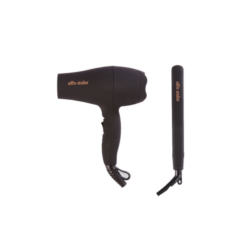 Alfa Italia Viaggio travel hairdryer and styler carrycase in Nero