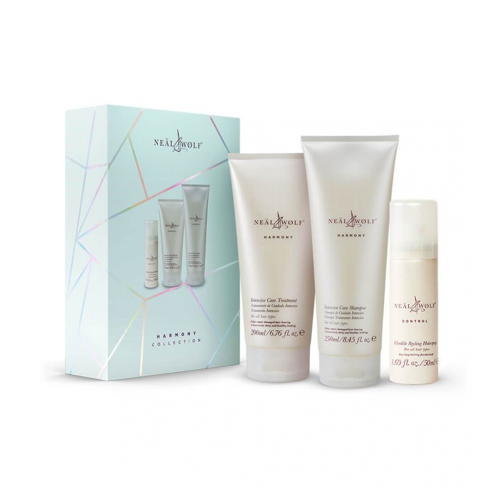 Neal & Wolf Harmony Summer Shampoo, Treatment and Control Hairspray Trio