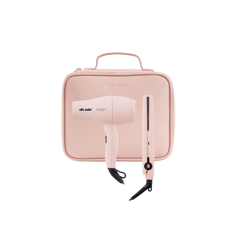 Alfa Italia Viaggio Travel Hairdryer and Styler Carrycase in Rosa