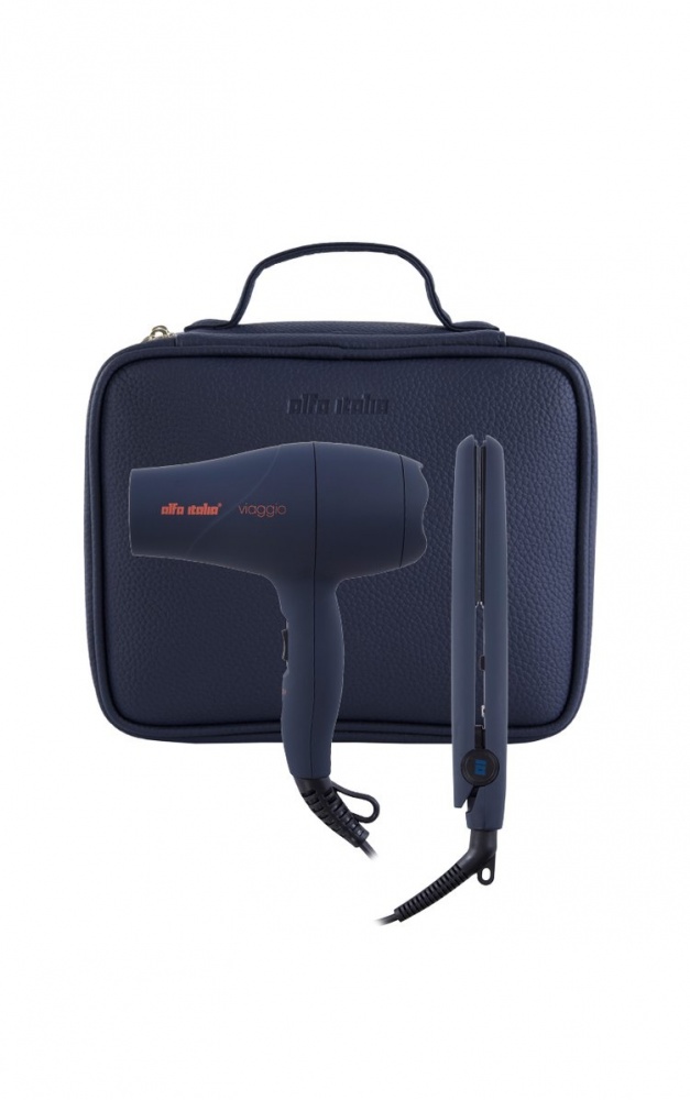 Alfa Italia Viaggio Travel Hairdryer and Styler Carrycase in Marine Blue