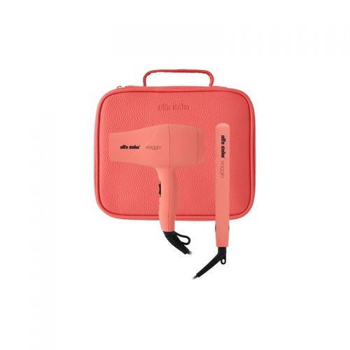 Alfa Italia Viaggio Travel Hairdryer and Styler Carrycase in Pink